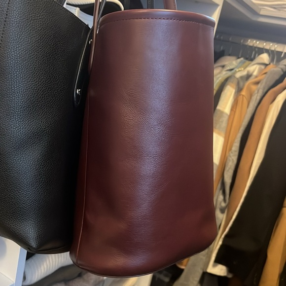 J Crew Berkeley Burgundy Leather Bucket Bag - Picture 10 of 12